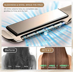 RUCHA 1 Inch Flat Iron Hair Straightener, 30S Fast Heating Ceramic Hair Straighteners for Women, Plasma Ions Hair Straightener and Curler Get Frizz-Free, Mini Hair Straighteners for Travel, Gold