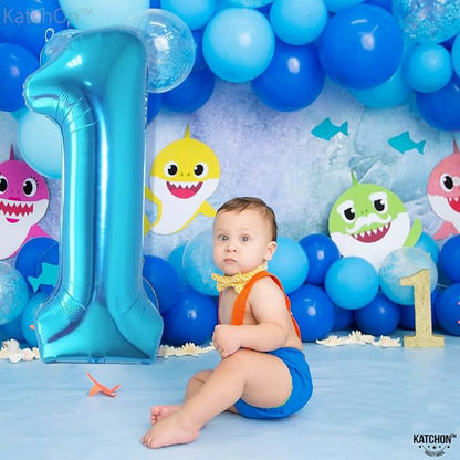 KatchOn Blue Number 1 Balloon for 1st Birthday Decorations - Image 6