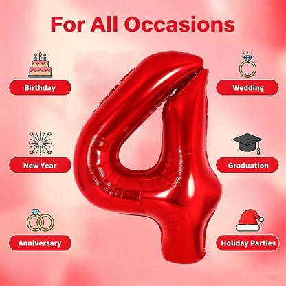 Number Balloons Red Party Balloon - Image 5