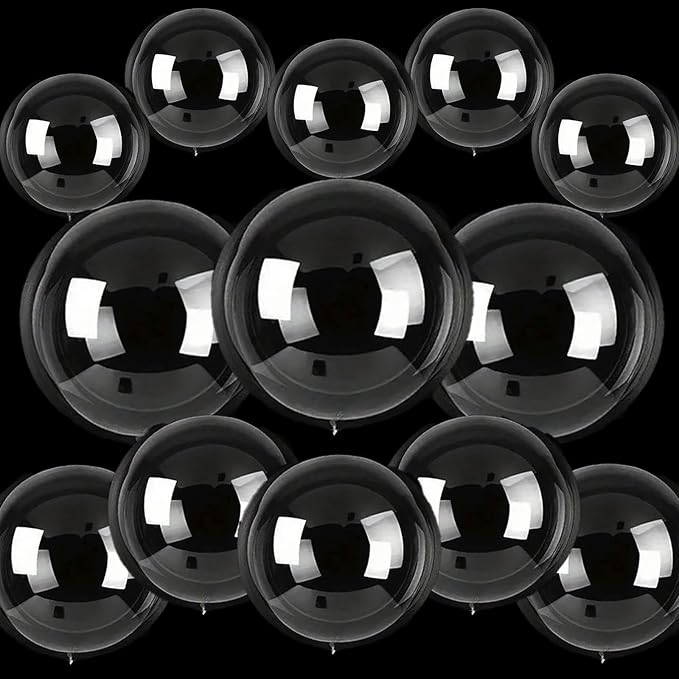 13pcs Bobo 4D Balloons 22" 18" 13" 4D Clear Ball Balloon Bobo Balloons by Unknown