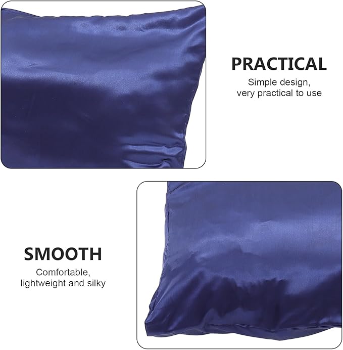 BESPORTBLE 2pcs Simulation Silk Pillow Covers Soft Polyester Satin Bed Pillowslip for Bedroom Hair Protection Lightweight Euro Sham Style