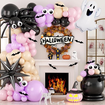 Halloween Balloon Arch Garland Kit, Explosion Star Ghost Foil Balloons by OTLGEUA
