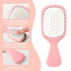 Mini Hair Bursh for Women Men and Kids, Protable Travel Size Hair Brush for Pockets Purses, Mini Detangler Brush for All Hair Types, Small Paddle Brush for Detangling (1 Pack-Pink)