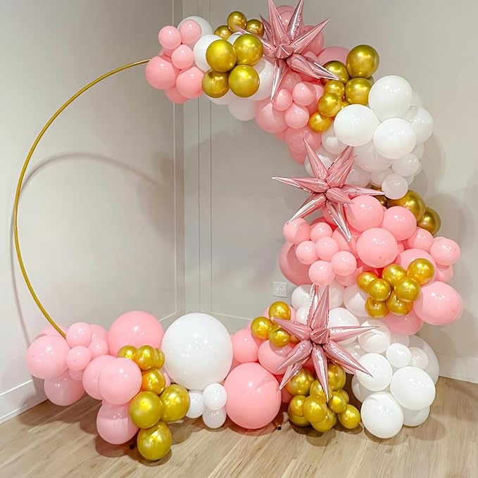 Pink and White Gold Balloons Arch Kit, 18 12 10 5 inch, Baby Shower, Engagement - Image 6