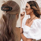 Velscrun Flat Hair Clips for Women Girls, 2 Styles 8 Pcs Lay Flat Claw Clips, Strong Hold French Duck Billed Large Side Hair Jaw Clip for All Hair Types, Fashion Trendy Hair Accessories Black