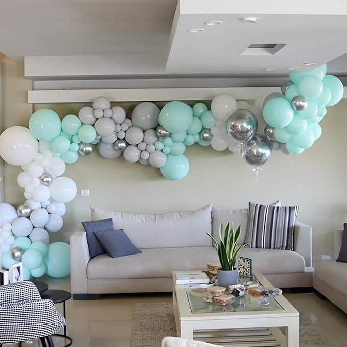 Voircoloria 110pcs Mint Green Pastel Green Latex Party Balloons, 12inch | - Image 5