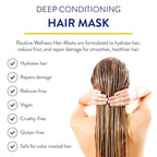 Routine Wellness Deep Conditioning Hair Mask - Bring Dry, Damaged Hair Back to Life – Hydrating Repair Treatment that Moisturizes, Strengthens & Adds Volume – Gardenia 8oz