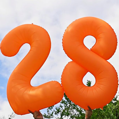 Orange Birthday Number 5 Balloon 40 inch Fluorescent Orange Number 5 | Helium - Image 6