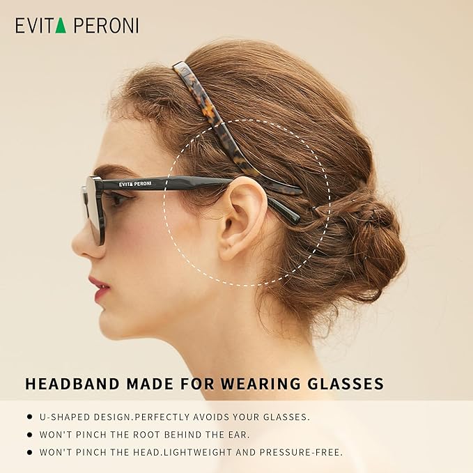EVITA PERONI Hair Band, Wine Red, Comfortable Headbands for Women, Fashion Thin Headbands Non Slip, Designed for Eyewear No Pressure, No Headache, Hair-Wear Accessories for Glasses, Ideal Gift for Her