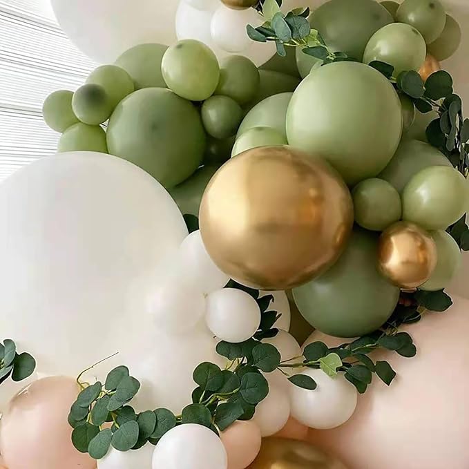 10 Inch Retro Bean Green Balloons - Image 6