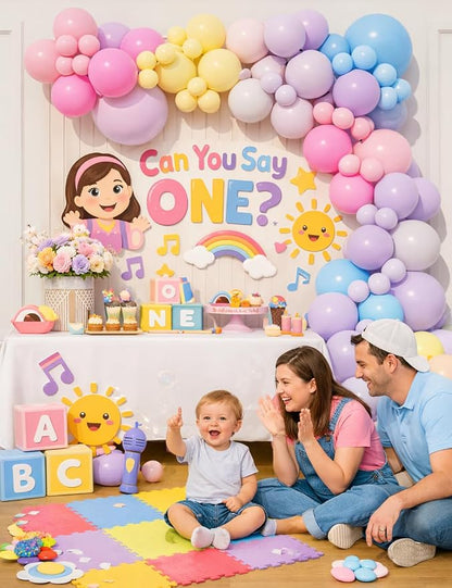Pastel Can You Say One Balloon Arch Garland Kit - Image 3