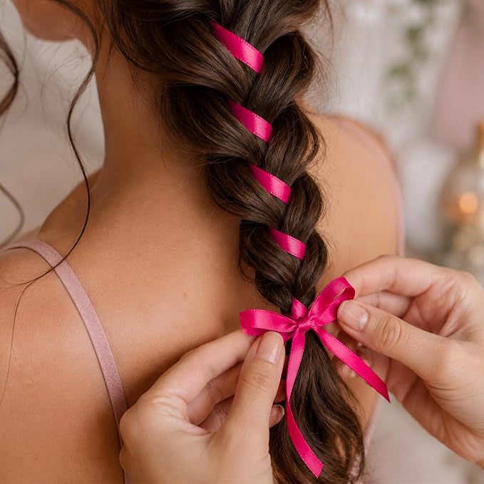 3/8In 30Yards Rose Red Thin Ribbon - Image 6
