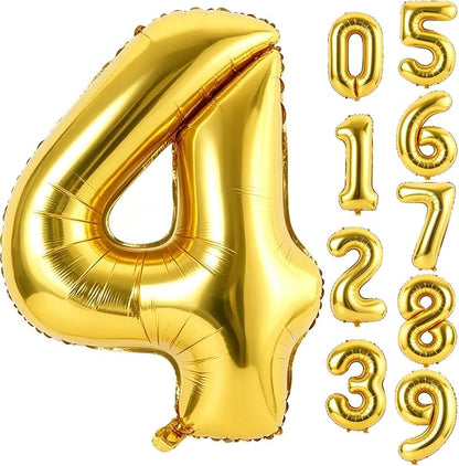 40 Inch Gold Number 4 Foil Balloon by Unknown
