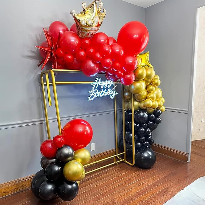 Red and Black Balloon, 60 Packs 12 Inch Red Black and Gold Balloon - Image 5