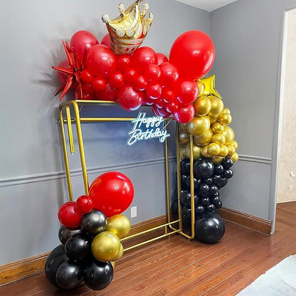 Red and Black Balloon, 60 Packs 12 Inch Red Black and Gold Balloon - Image 5