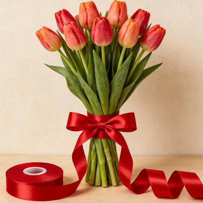1In 30Yards Red Satin Ribbon for Gift Wrapping Wedding Valentine Christmas | - Image 7