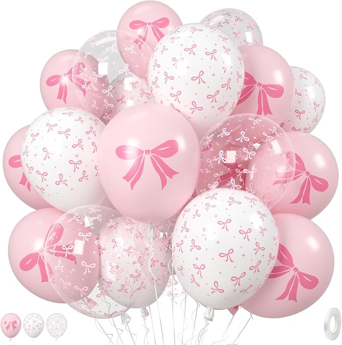Pink Bow Balloons by Govpy