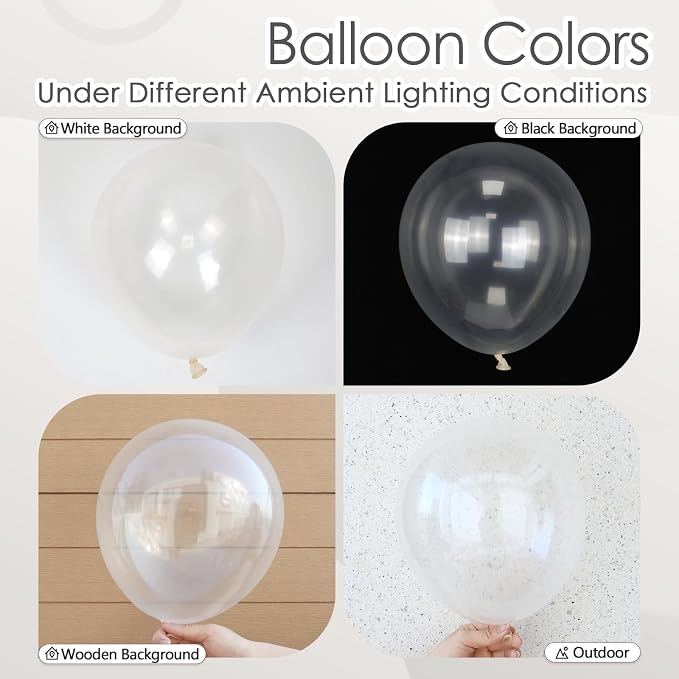 Clear Balloons 12 inch, Transparent Latex Balloons 50pcs Party Balloon - Image 3