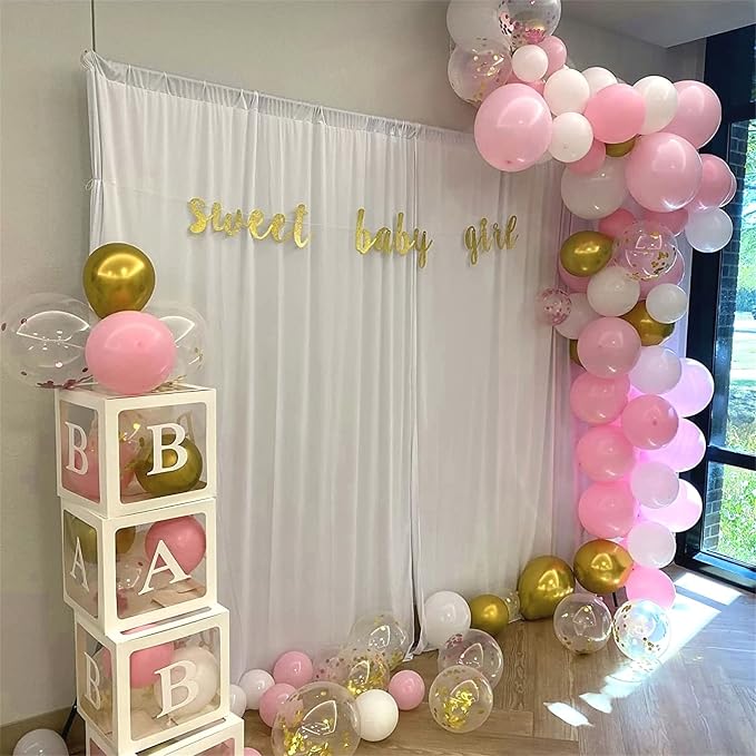 Balloons Pink White Gold, 12 Inch Pastel Pink Pearl White Metallic Chrome Gold - Image 6