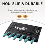 MoyRetty Magnetic Barber Mat for Clippers, (18.9" x 12.6") 6 Strong Magnetic Organizer Stations for Heavy Clippers and Trimmers, Professional Barbers Anti-Skid Rubber Mat(Black)