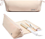 Aerotrunk Hair Tools Organizer - Hot Hair Tools Travel Bag with Heat Resistant Mat, Large Capacity Pouch for Flat Irons, Curling Wands, Hair Dryers - Beige