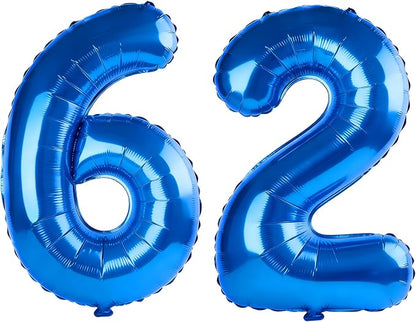 40 Inch Number 62 Balloons for 62nd Birthday Party Decorations, 0-100 Dark Blue by FOBELEC