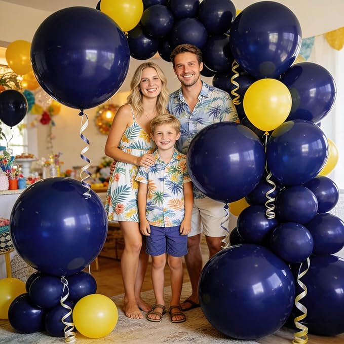 32Pcs Navy Blue Big Balloons 18 Inch, Round Dark Blue Large Latex Party Balloons - Image 4