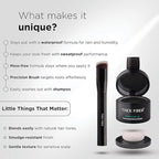 THICK FIBER Root Touch Up Powder - Water & Sweat Resistant Hair Loss Concealer Set for Thinning Hair Women, Includes Brush (Black)