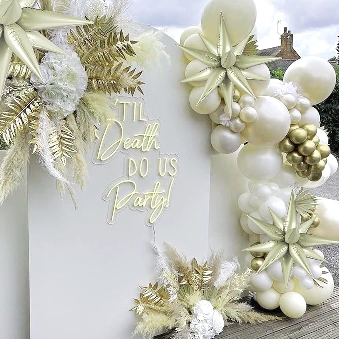 60 PCS Cream Star Balloons, 12 Point Spike Explosion Star Foil Balloons - Image 5