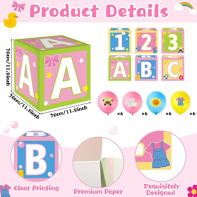 30Pcs Party Decorations English Teacher ABC Alphabet 123 Party Favor Boxes - Image 2