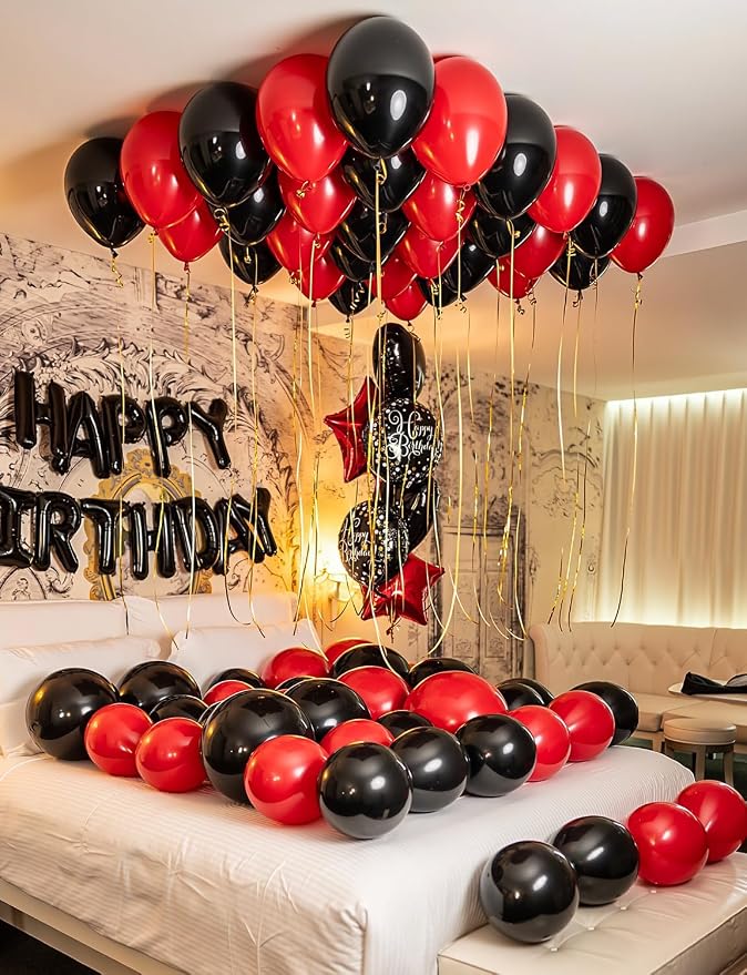 Red and Black Balloons, Party Balloon - Image 2