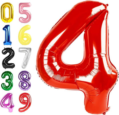 Number Balloons 40 Inch Red 3 Balloon by Argthjy