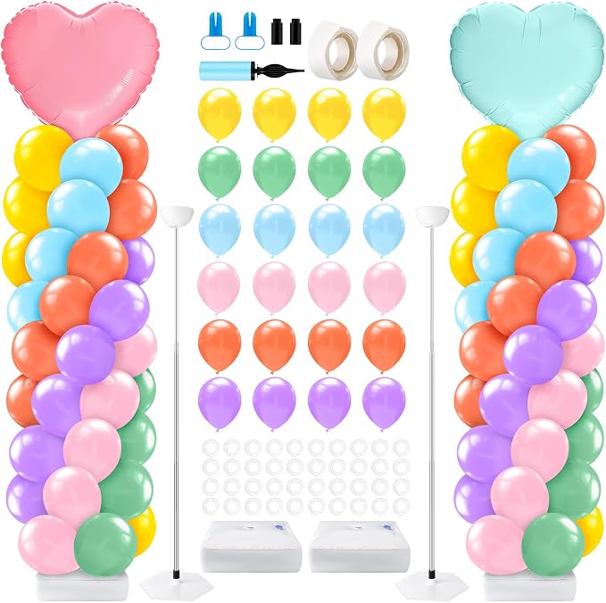 Kasyat 2 Set Valentines Day Balloon Column Stand Kit by Kasyat