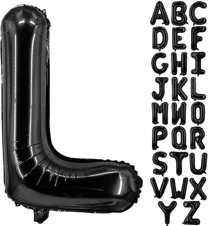 Lovoir 40 Inch Large Black Letter L Balloons Big Size Jumbo Mylar Foil Helium by Lovoir