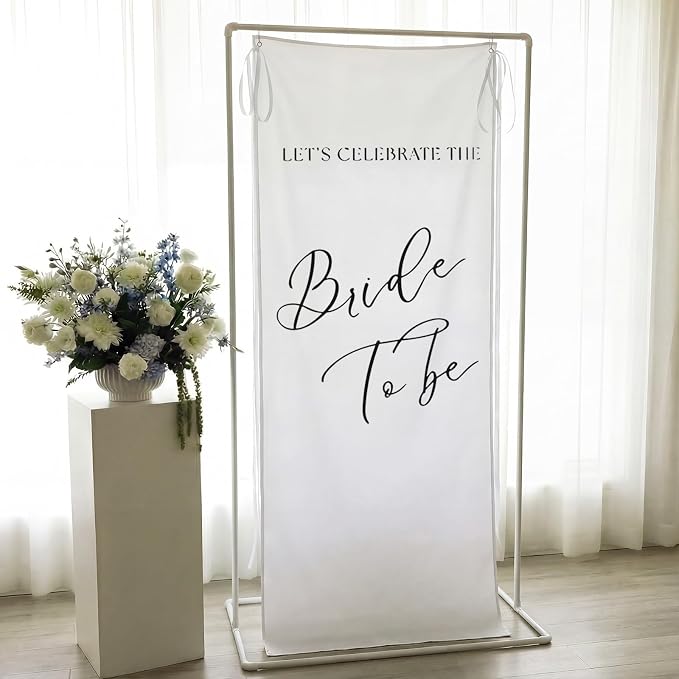 Yousoontic Bride to Be Linen Rustic Bridal Shower Welcome Banner Plain Ceremony by Yousoontic