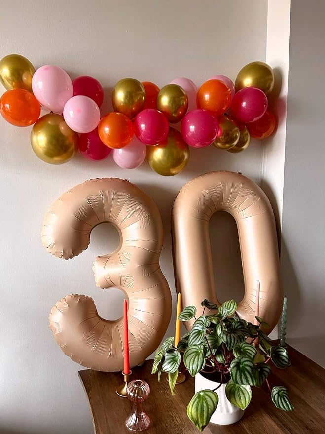 Light Brown Number 0 Balloon 40 inch, 0th Birthday Party Balloons Decoration | - Image 4