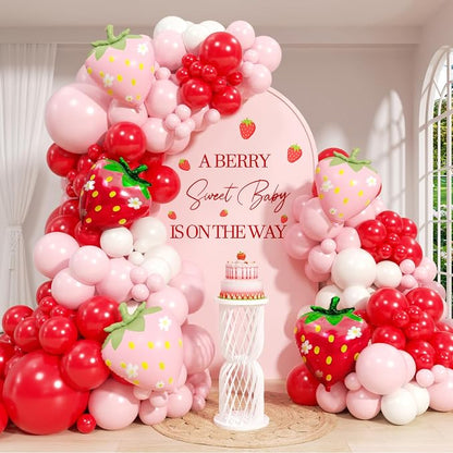 120pcs Strawberry Balloon Arch Kit by GIZIUXNE