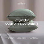 Beckham Hotel Collection Cooling Pillowcases for Hot Sleepers, Standard/Queen Size Set of 2, Cool Bedding, Envelope Closure, Silky Soft, Breathable, Moisture-Wicking, Aqua Gray