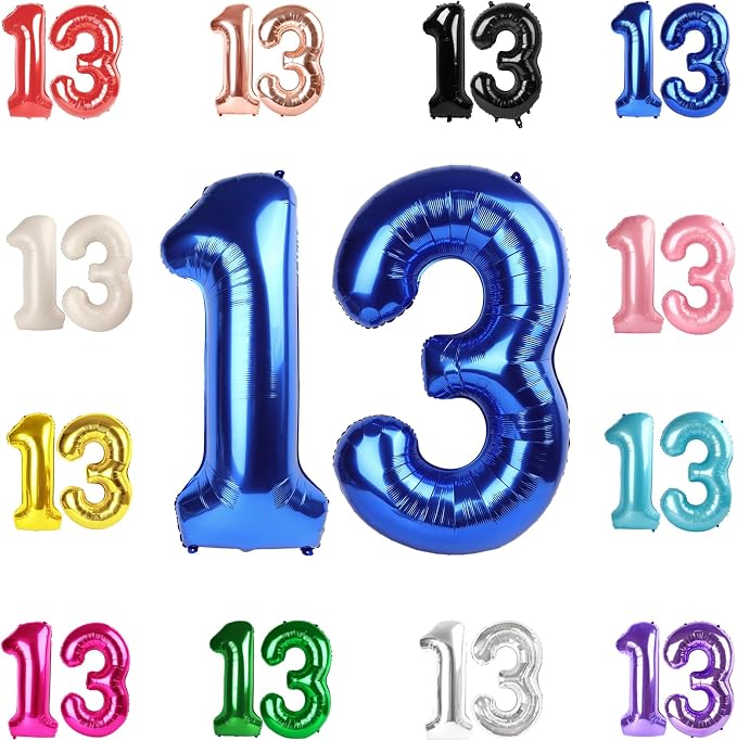 Navy Blue Number 13 Balloon 40 Inch by IWERP