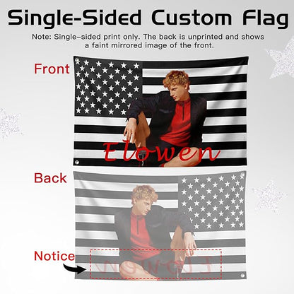 Custom Black and White American US Flag - Image 5