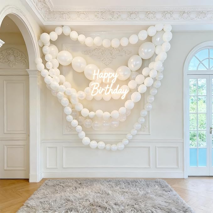 Pearl White Linking Balloons, Tails Balloon - Image 4