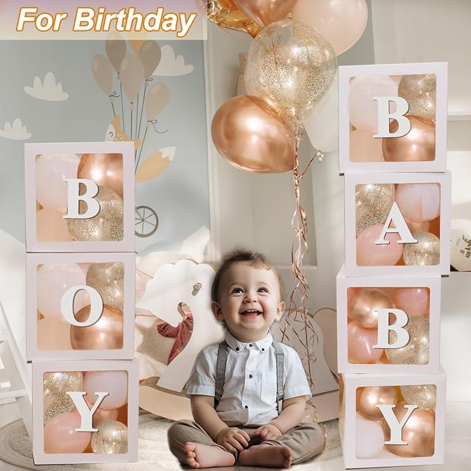 7PCS White Transparent Balloon Boxes, Baby Boxes - Image 2