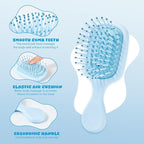 Mini Hair Bursh for Women Men and Kids, Protable Travel Size Hair Brush for Pockets Purses, Mini Detangler Brushes for All Hair Types, Small Paddle Brush for Detangling(Blue)