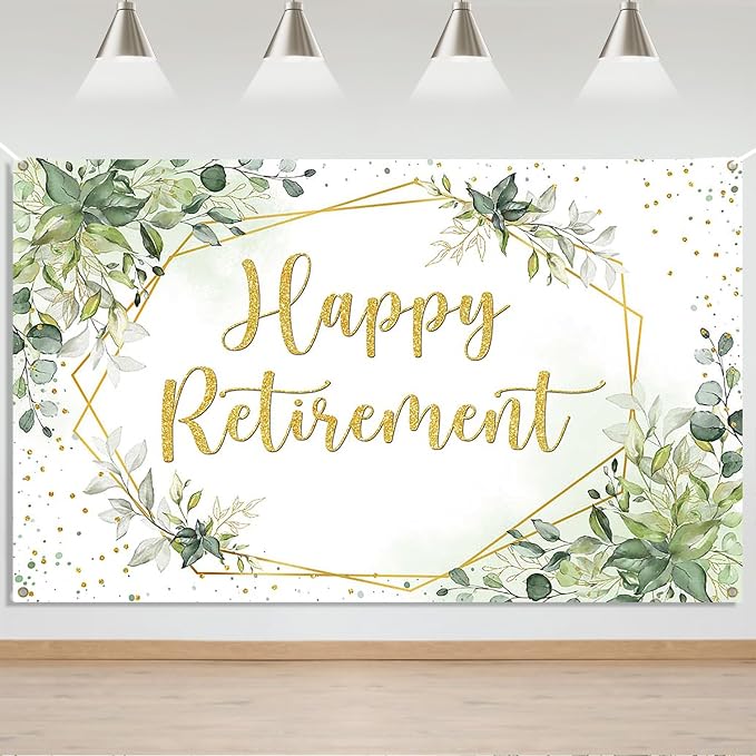 Mocsicka Happy Retirement Backdrop by Mocsicka