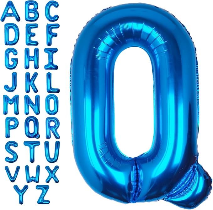 40 Inch Blue Letter Q Balloon Big Foil Helium Letter Balloons A-Z | Giant Large by SULALABOO