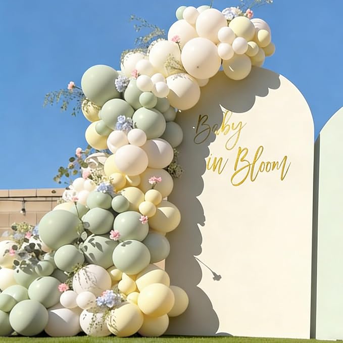 Awenztech 122pcs Sage Green Latex Balloons in 18 12 10 5 inches | Wedding - Image 7