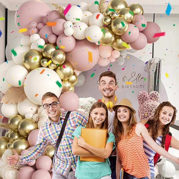MEBAY Pink White Gold Balloons Arch Kit - Image 6