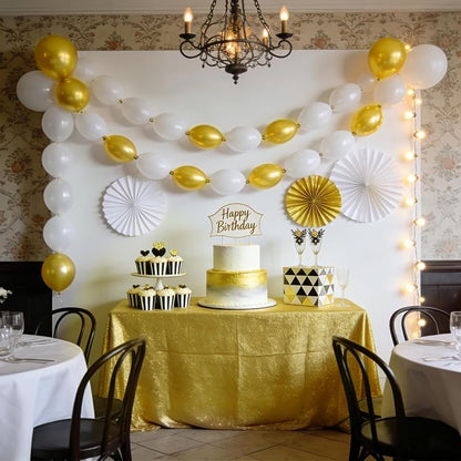 White and Gold Quick Link Balloons - Image 3