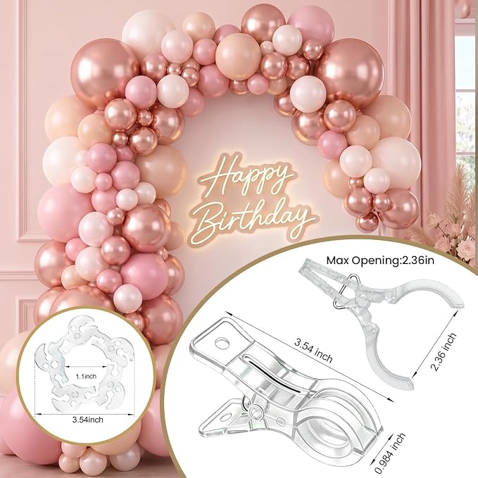 15 Pack Clear Balloon Arch Clips w/100 Pcs Balloon Rings - Image 5