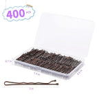 400Pcs Bobby Pins Brown, Cyluer Bobby Pin, 2 Inch Premium Bobby Pins Secure Hold & Pain Free For Women Girls and Kids, Invisible Wave Hair Pins Bulk With Storage Case, Suitable For Various Hairstyles